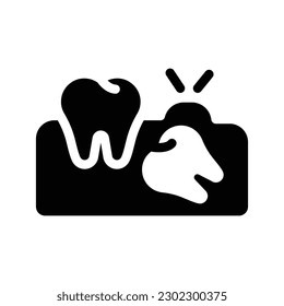 wisdom tooth glyph icon illustration vector graphic