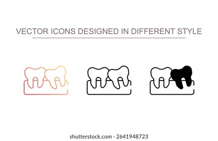 Wisdom Tooth icon design with white background stock illustration