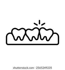 wisdom tooth icon line vector design template with trendy style