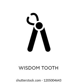 Wisdom tooth icon. Wisdom tooth symbol design from Dentist collection. Simple element vector illustration on white background.