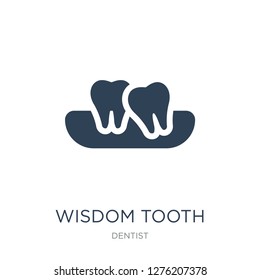 wisdom tooth icon vector on white background, wisdom tooth trendy filled icons from Dentist collection, wisdom tooth vector illustration