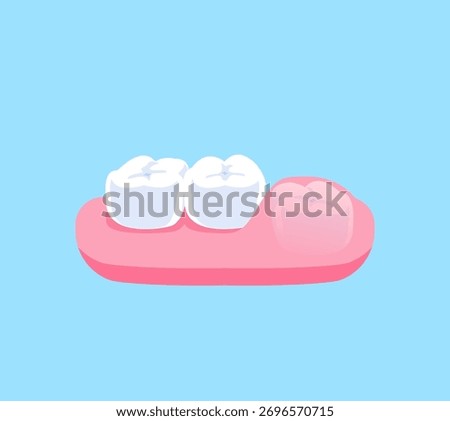 Wisdom tooth inside gum illustration vector design. Dental care concept.