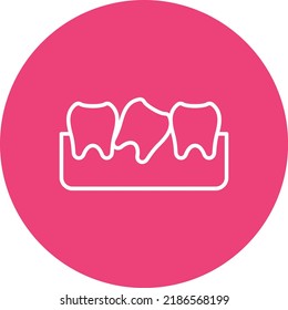 Wisdom Tooth line circle icon vector image. Can also be used for web apps, mobile apps and print media.