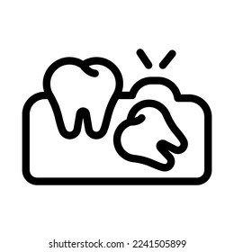 wisdom tooth line icon illustration vector graphic