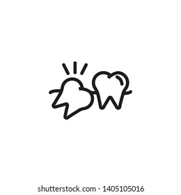 Wisdom tooth line icon. Pain, molar, crooked teeth. Teeth health concept. Vector illustration can be used for topics like dentist, orthodontist, stomatology