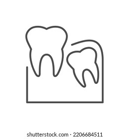 Wisdom tooth line outline icon