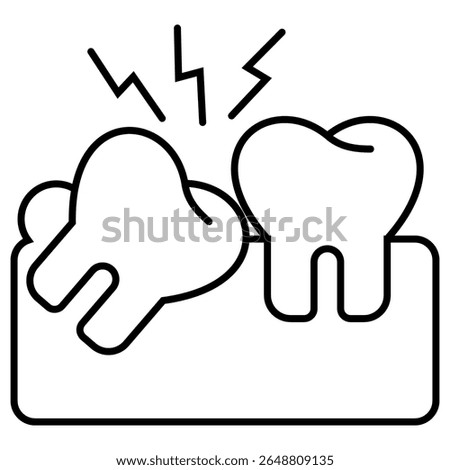 Wisdom Tooth outline icon isolated on white 