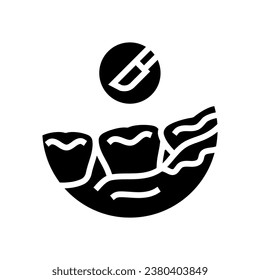 wisdom tooth removal glyph icon vector. wisdom tooth removal sign. isolated symbol illustration