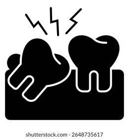 Wisdom Tooth solid icon isolated on white