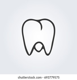 Wisdom tooth. Vector Flat Design EPS 10