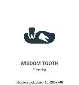 Wisdom tooth vector icon on white background. Flat vector wisdom tooth icon symbol sign from modern dentist collection for mobile concept and web apps design.