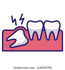 Wisdom tooth vector illustration in LineColor design