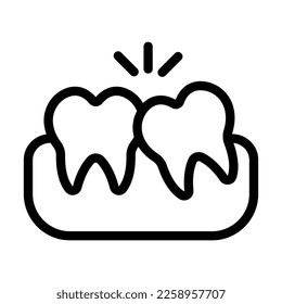 Wisdom Tooth Vector Line Icon Design