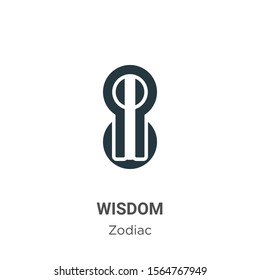 Wisdom vector icon on white background. Flat vector wisdom icon symbol sign from modern zodiac collection for mobile concept and web apps design.