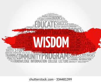 Wisdom word cloud, education concept
