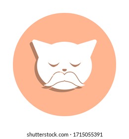 Wise cat badge icon. Simple glyph, flat vector of cat smile icons for ui and ux, website or mobile application