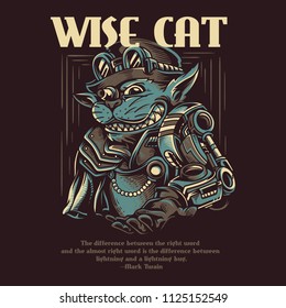 Wise Cat Illustration