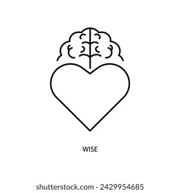 wise concept line icon. Simple element illustration.wise concept outline symbol design.