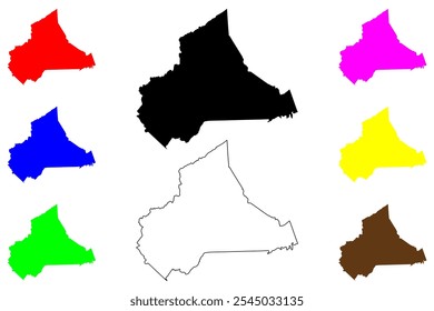 Wise County, Commonwealth da Virgínia (EUA, Estados Unidos da América, EUA, EUA) mapa ilustração vetorial, esboço de rabisco Mapa de Wise