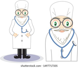 Wise Doctor. Full length and portrait. Illustration is suitable for website design and printing products.