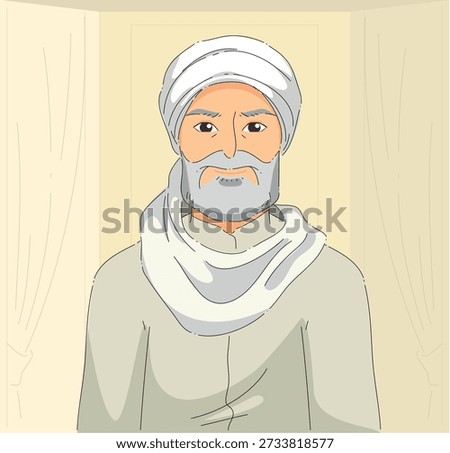 Wise Elderly Storyteller. Serene Elder Dressed In Traditional Robes Conveying Wisdom And Dignity