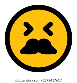 wise expression emoticon fill icon