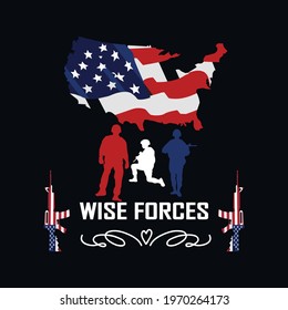 wise forces a text-based t-shirt design