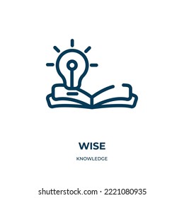 Wise icon. Linear vector illustration from knowledge collection. Outline wise icon vector. Thin line symbol for use on web and mobile apps, logo, print media.