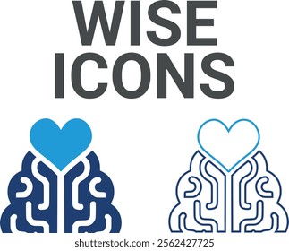 Wise icons. Containing the mind, brainstorming, head, neuron, cognition, thinking, intelligence, and more. Solid vector icons collection.