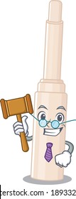 A wise judge of concealer stick mascot design wearing glasses