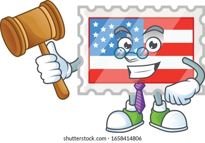 A wise Judge independence day stamp in comic strip character design