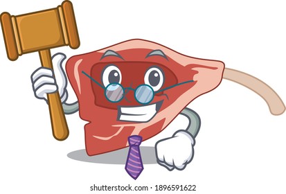 A wise judge of lamb chop mascot design wearing glasses. Vector illustration