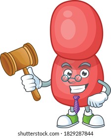 A wise Judge neisseria gonorrhoeae cartoon mascot design wearing glasses. Vector illustration