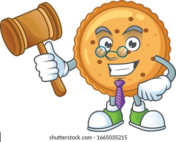 A wise Judge peanut butter cookies in comic strip character design