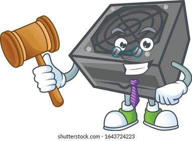 A wise Judge power supply unit black color in comic strip character design