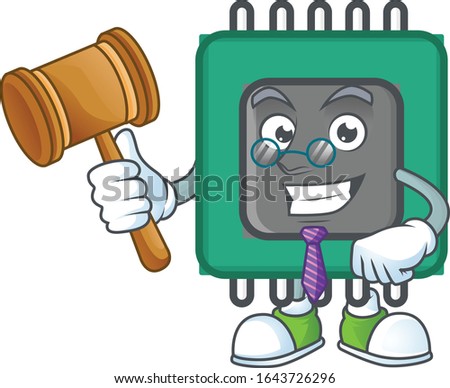 A wise Judge RAM in comic strip character design