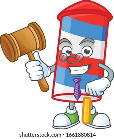 A wise Judge rocket USA stripes in comic strip character design