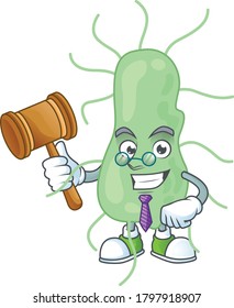 A wise Judge salmonella cartoon mascot design wearing glasses. Vector illustration