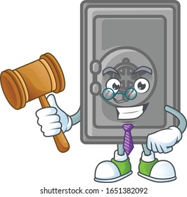 A wise Judge security box closed in comic strip character design