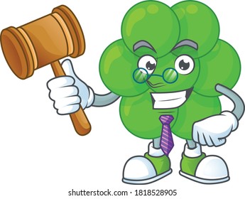 A wise Judge staphylococcus aureus cartoon mascot design wearing glasses. Vector illustration