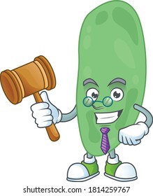 A wise Judge thermus thermophilus cartoon mascot design wearing glasses. Vector illustration