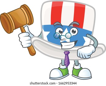 A wise Judge uncle sam hat in comic strip character design