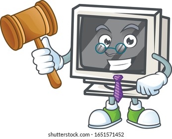 A wise Judge vintage monitor in comic strip character design