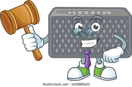 A wise Judge wireless speaker in comic strip character design