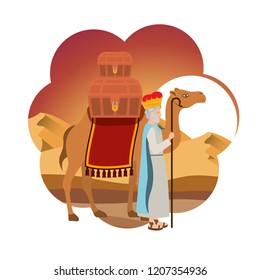 wise king in camel manger character