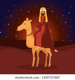wise king in camel manger character