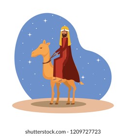 wise king in camel manger character