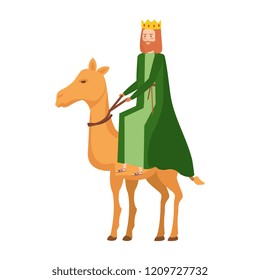 wise king in camel manger character