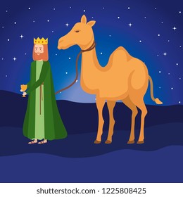 wise king with camel manger characters