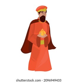 wise king caspar over white